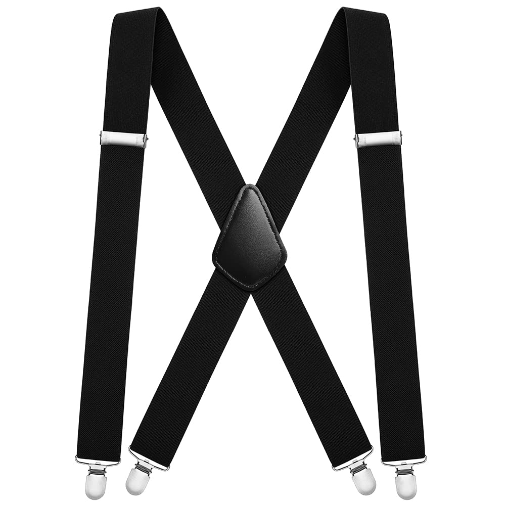 Aomig Mens Braces, Mens Suspenders with Strong Metal Clips, 3.5cm Wide Heavy Duty Suspenders for Men Women Business Wedding Casual
