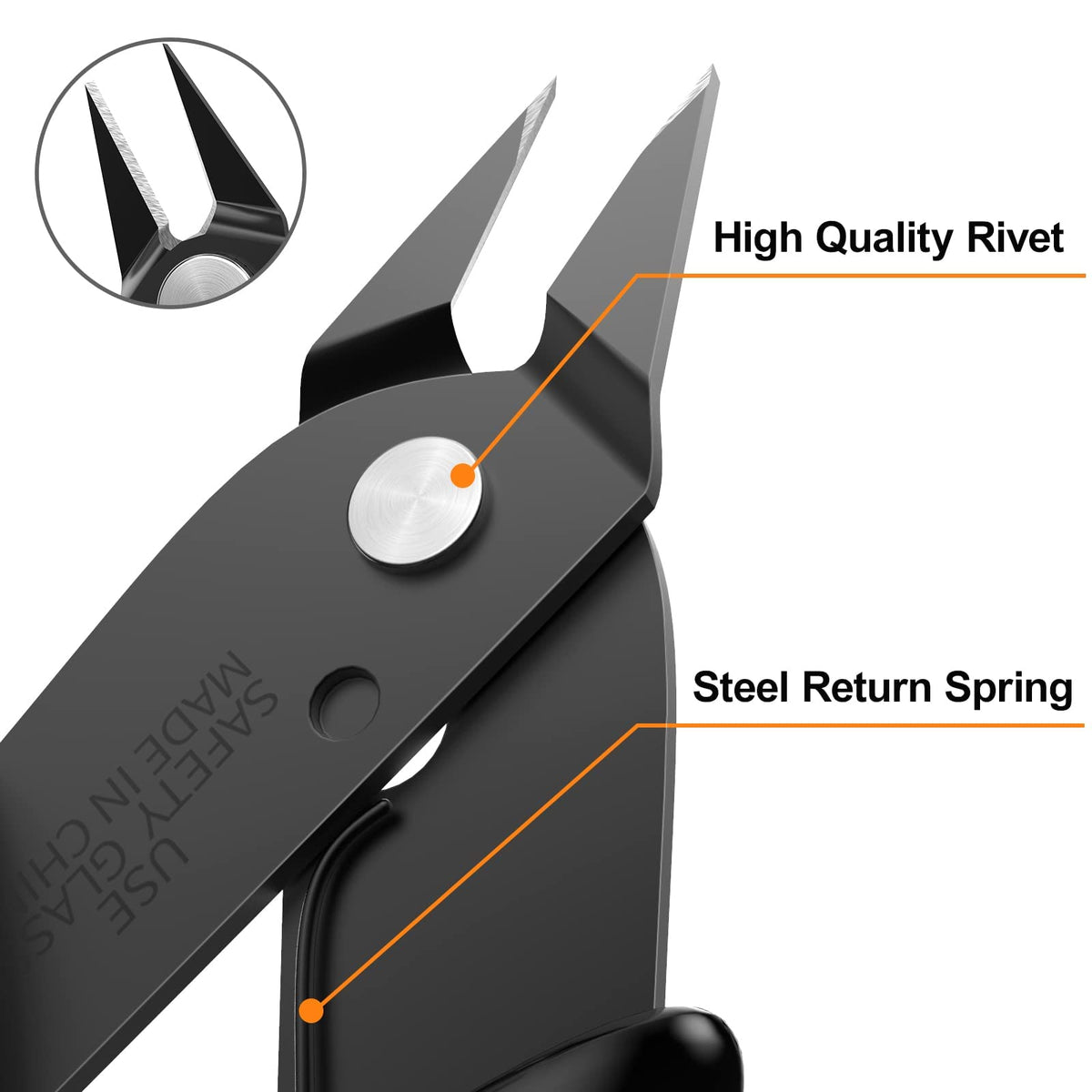 BOENFU Flush Cutter Small Wire Cutters Cable Tie Cutter 10 Pack 5 Inch Precision Wire Clippers Hobby Snips Side Cutting Pliers for Jewelry Making, Electronics, Black