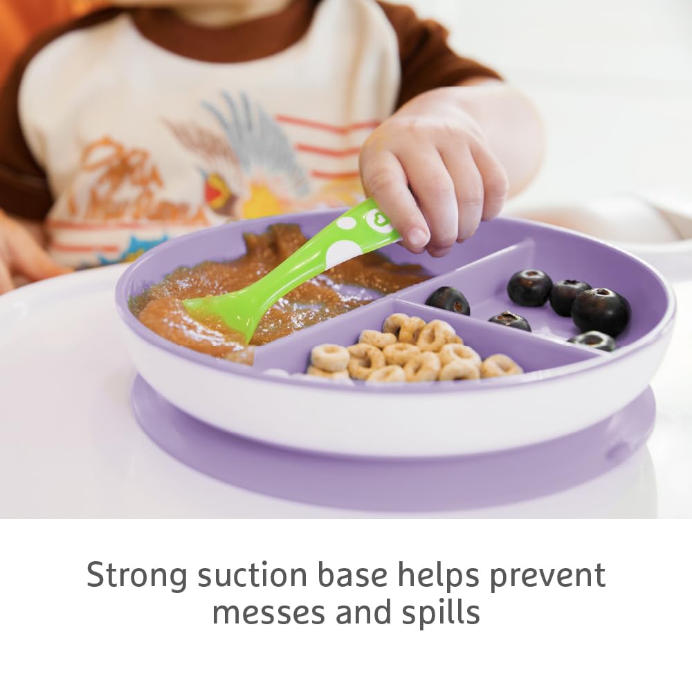 Munchkin Stay Put Baby Suction Bowl Set| Baby Bowls for Weaning| Baby Feeding Suction Dish Pack| for Babies & Toddlers 6 Months+|BPA Free Weaning Set for Babies| Microwave/Dishwasher Safe | 3 Pack