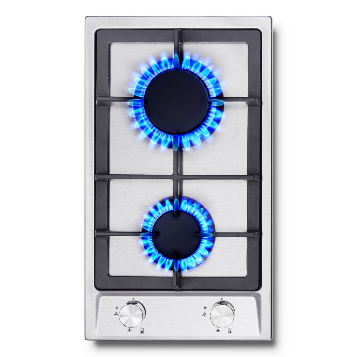 SNDOAS Gas Hob 4 Burners, NG/LPG Convertible, Built-in Black Glass Gas Hob with Wok Burner, Flame Failure Protection, 8000W, YYUKGCT-B04