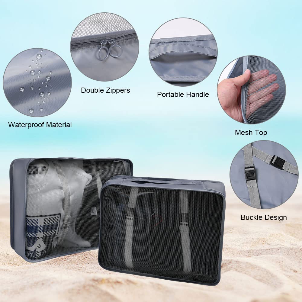 OSDUE Packing Cubes for Suitcase, 8PCS Thickening Travel Organiser Packing Bags Lightweight Travel Accessories Organizers Essentials Clothes Shoes Cosmetics Toiletries Storage Bags