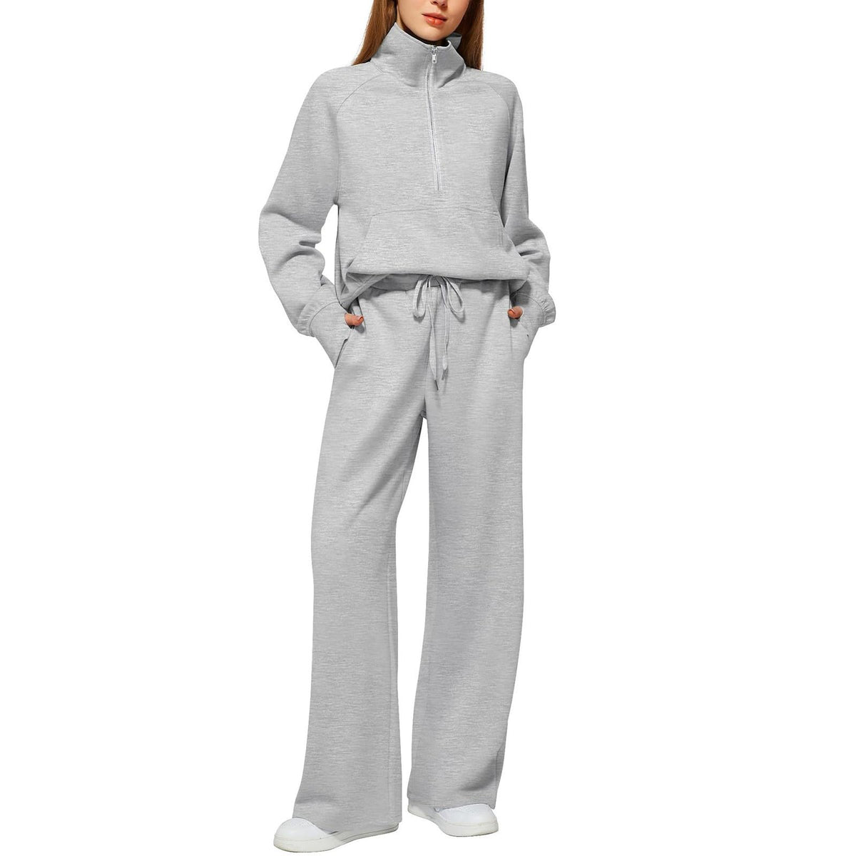 Lounge Wear Sets For Women Uk Women'S Fashion Tracksuit Full Set Comfort Long Sleeve Activewear Fall Outfits Gym Set 2 Piece Ladies Sweatshirts Sweatpants Zip Coat Tops Trousers Sets Clothing