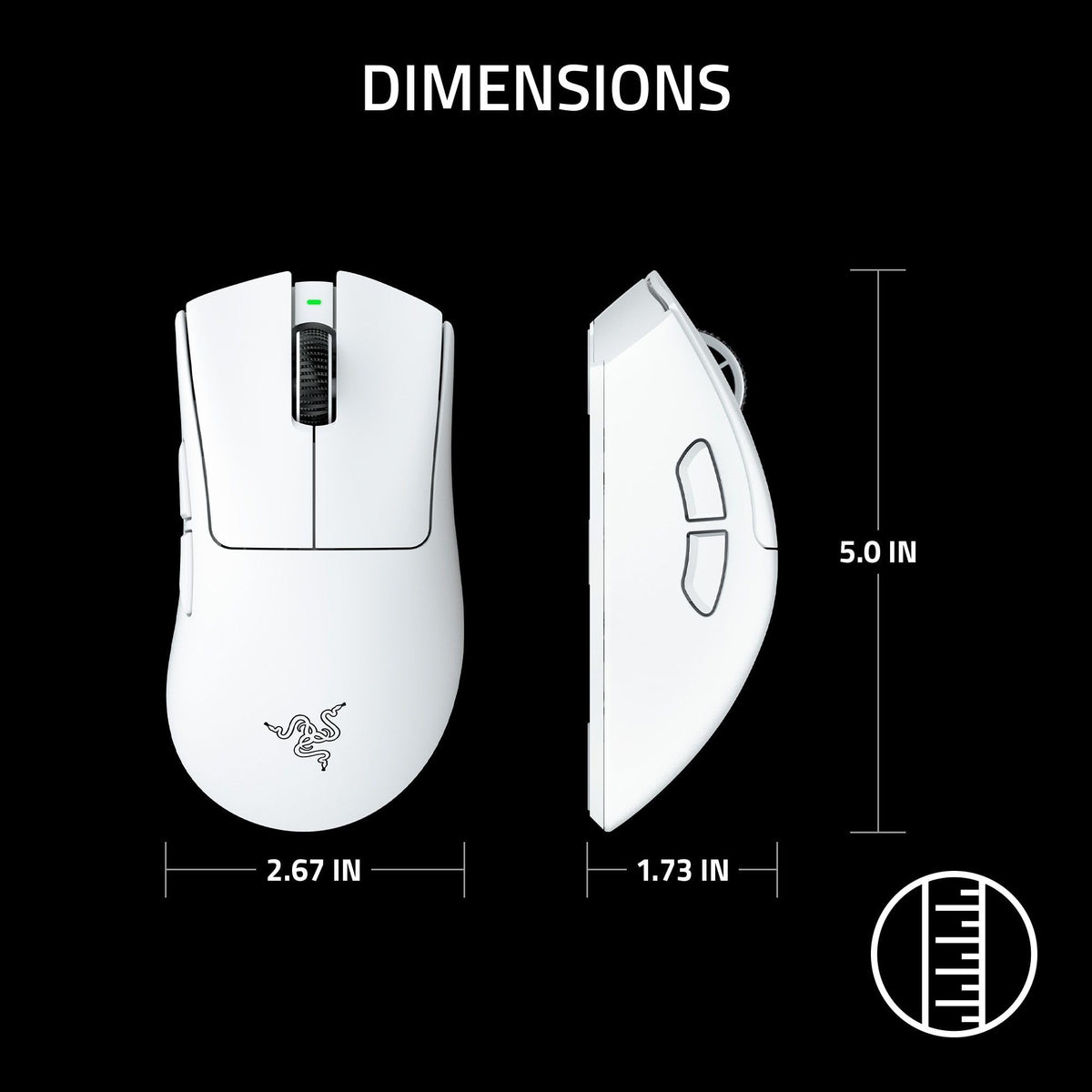 Razer DeathAdder Essential (2021) - Wired Gaming Mouse (Optical Sensor, 6400 DPI, 5 Programmable Buttons, Ergonomic Form Factor) White