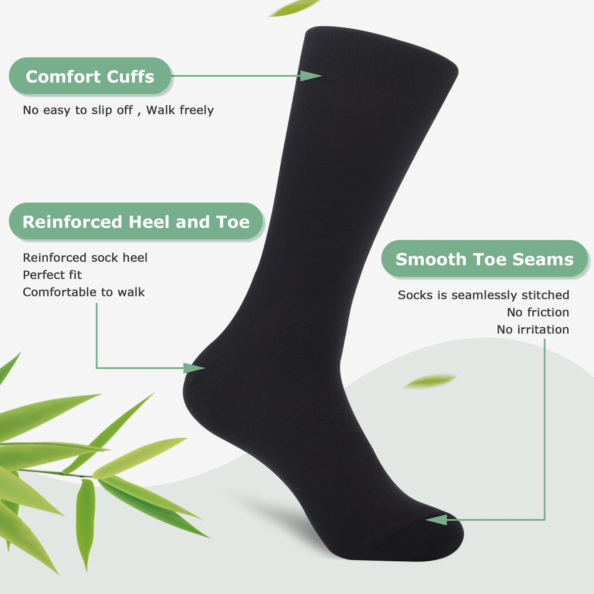 WeciBor Men's Bamboo Seamless Socks 6/12 Pack