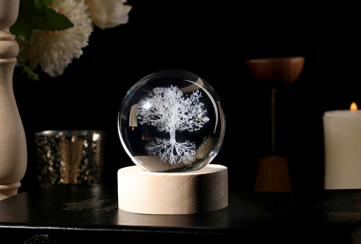 Glass Christmas Reindeer 3D Crystal Ball Christmas Ornaments