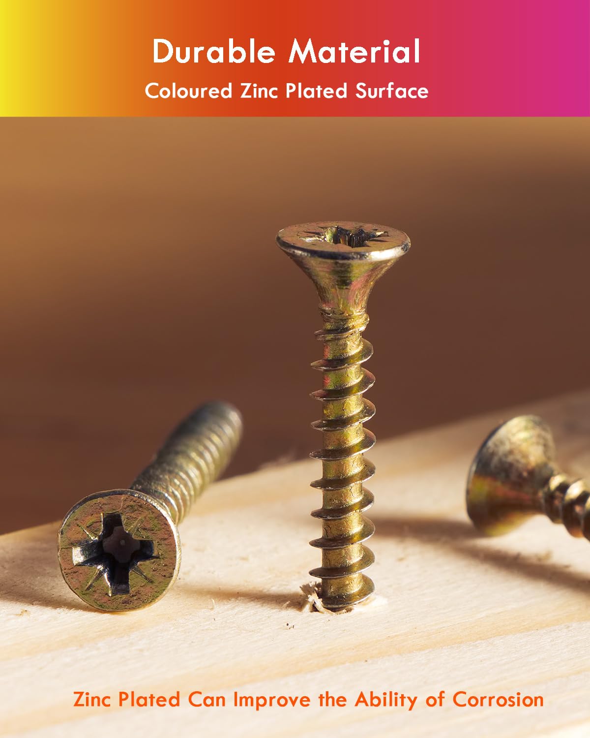 Wood Screws 800PCS Assortment, Countersunk Self Tapping Screws