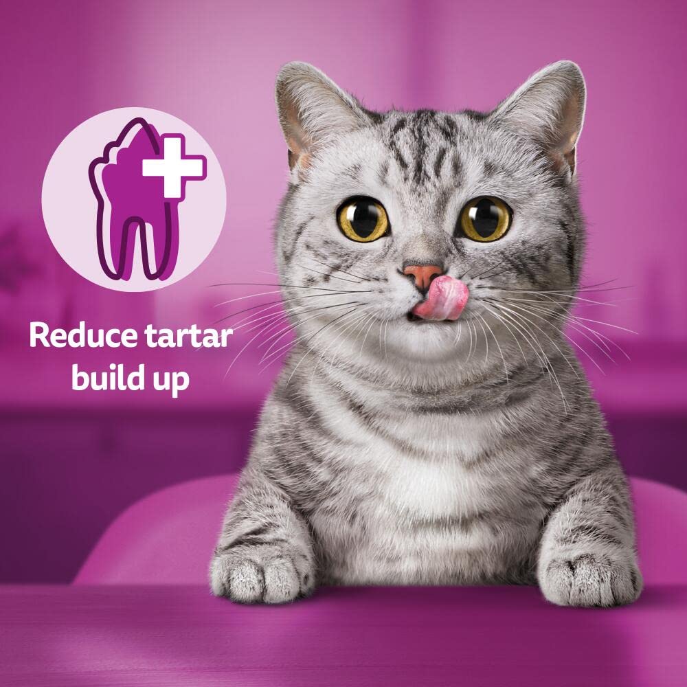 WHISKAS Crunch 100g (Pack of 6) - Tasty Topping Adult Cat Treat Biscuits