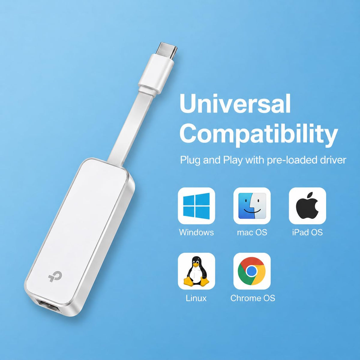 TP-Link UE306 WiFi Adapter, USB 3.0 to Gigabit Ethernet Network Adapter, USB to RJ45 Lan Wired Adapter for PC/Laptop/Ultrabook, Plug and Play in Nintendo Switch, Supports Windows 10/8.1, Linux OS