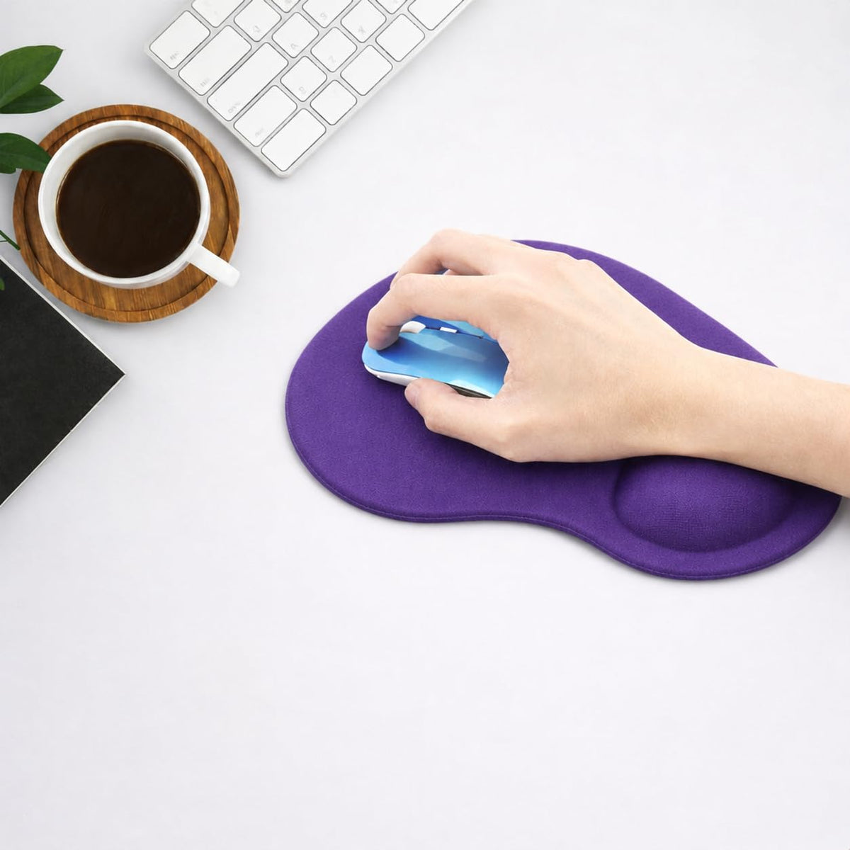 Mouse Mat ANTI-SLIP COMFORT MOUSE PAD MAT WITH GEL FOAM REST WRIST SUPPORT FOR PC LAPTOP (Blue, Regular)