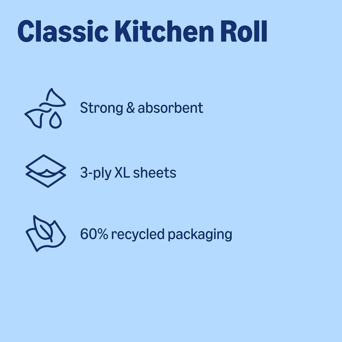 by Amazon Super Absorbent Kitchen Towel, 3-ply, 3 Rolls (1 Pack of 3), 80 Sheets per Roll