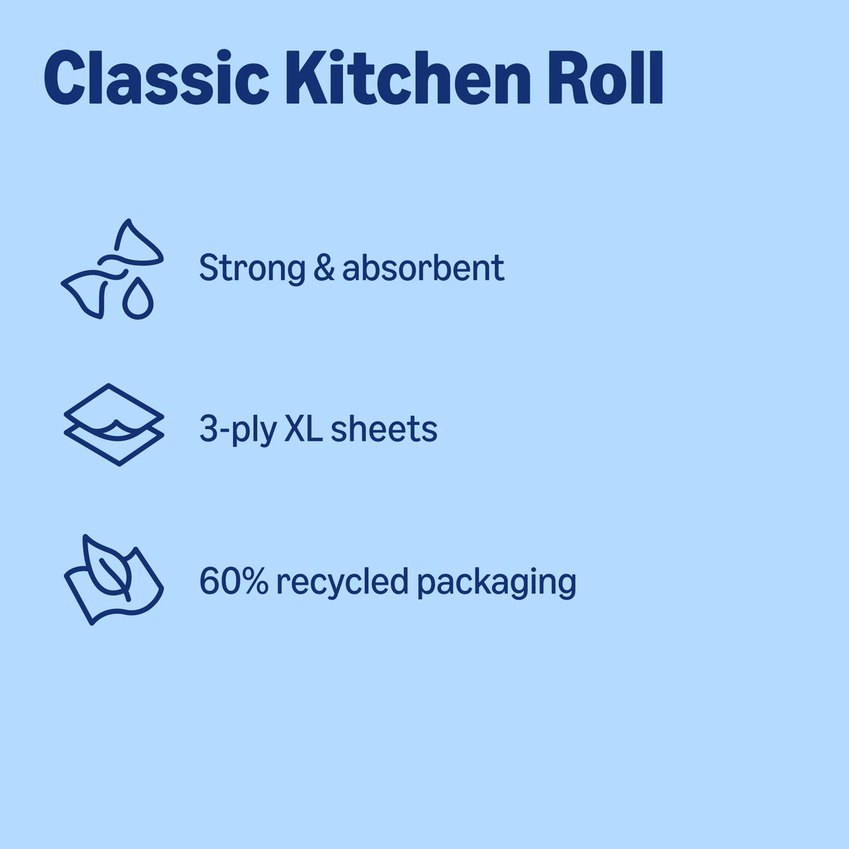 by Amazon Super Absorbent Kitchen Towel, 3-ply, 3 Rolls (1 Pack of 3), 80 Sheets per Roll