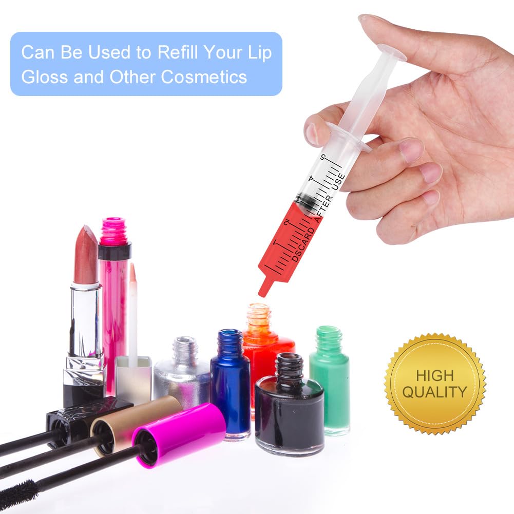 OFFCUP Plastic Syringes, 8pcs No Needle Syringe, 10ml Liquid Measuring Syringe with Luer Slip Tip for Refilling and Measuring Liquids, Scientific Labs Experiment, Feeding Pets (No Needle)