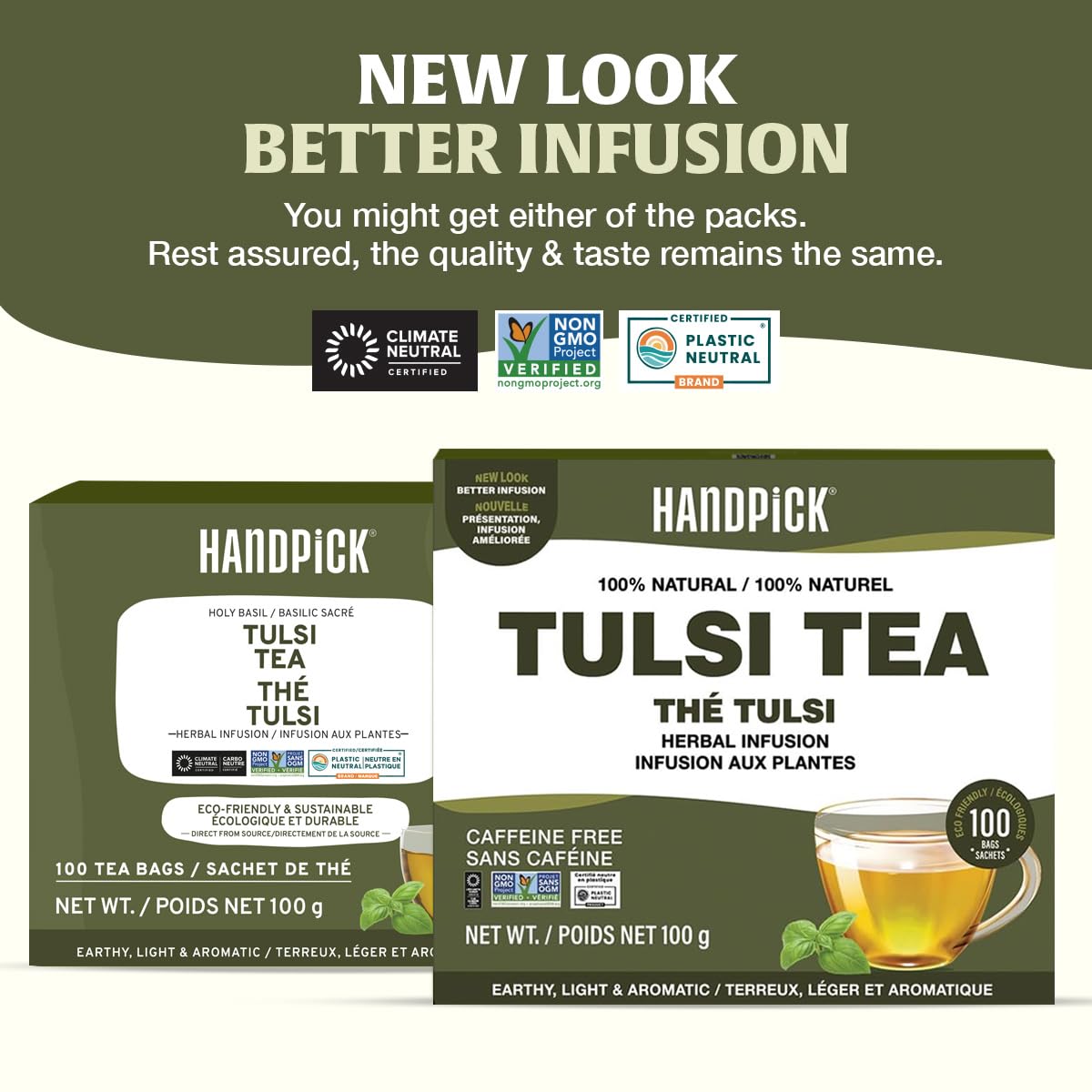 HANDPICK, Spearmint Tea Bags (100 Count), Spearmint Leaf Tea Bags