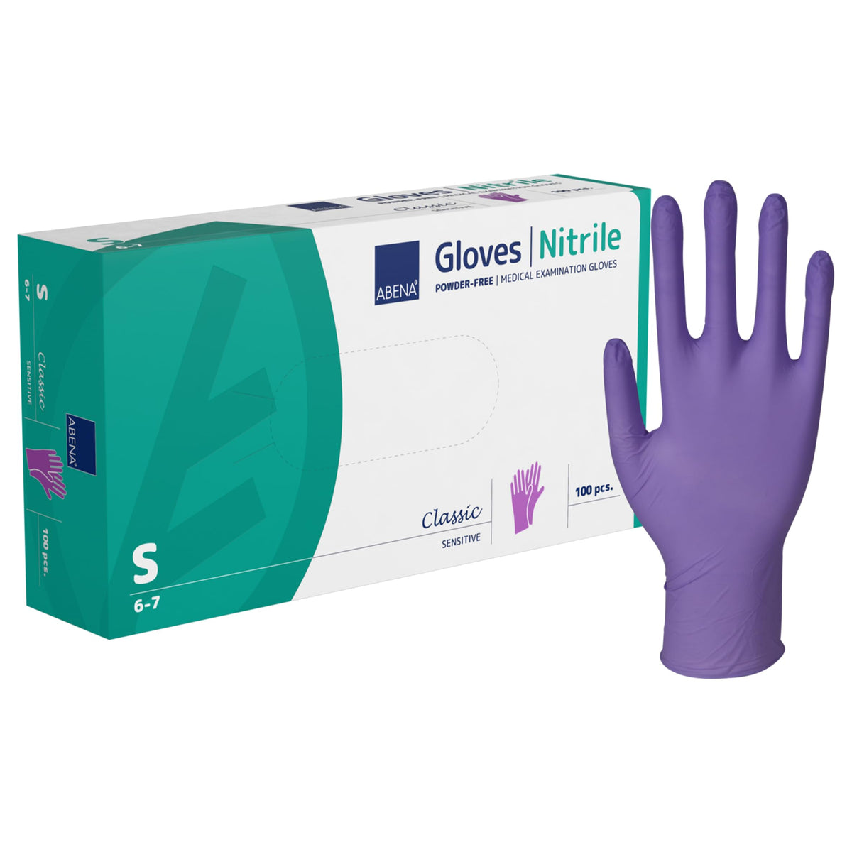 ABENA Pink Disposable Nitrile Gloves, Large, Pack of 100, Powder Free, Latex Free, Examination Gloves for Cleaning, Food Prep, Beauty, Medical & Hygiene, Strong Single Use Protective Gloves
