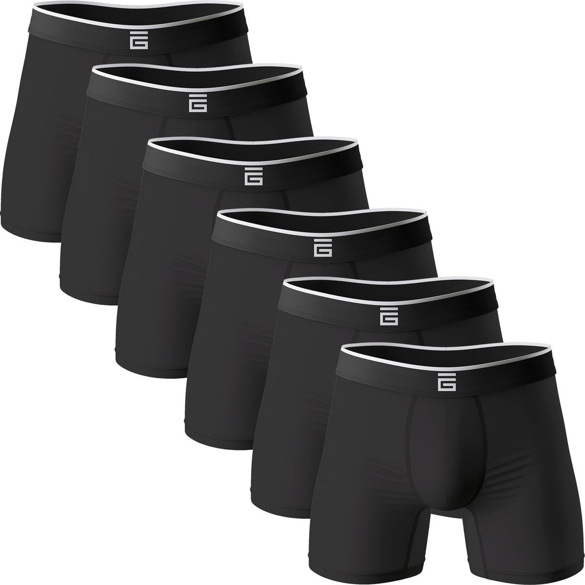 Giovici Mens Boxers Bamboo Anti Chafing Soft Comfortable Boxer Briefs Longer Leg - Boxer Shorts Multipack - Moisture Wicking Technology