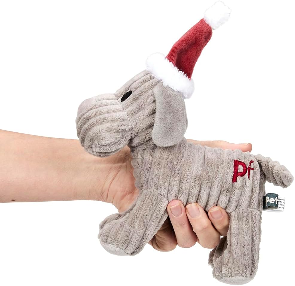 Petface Christmas Freddi Plush Dog Toy with Built-In Squeaker (Pack of 1)