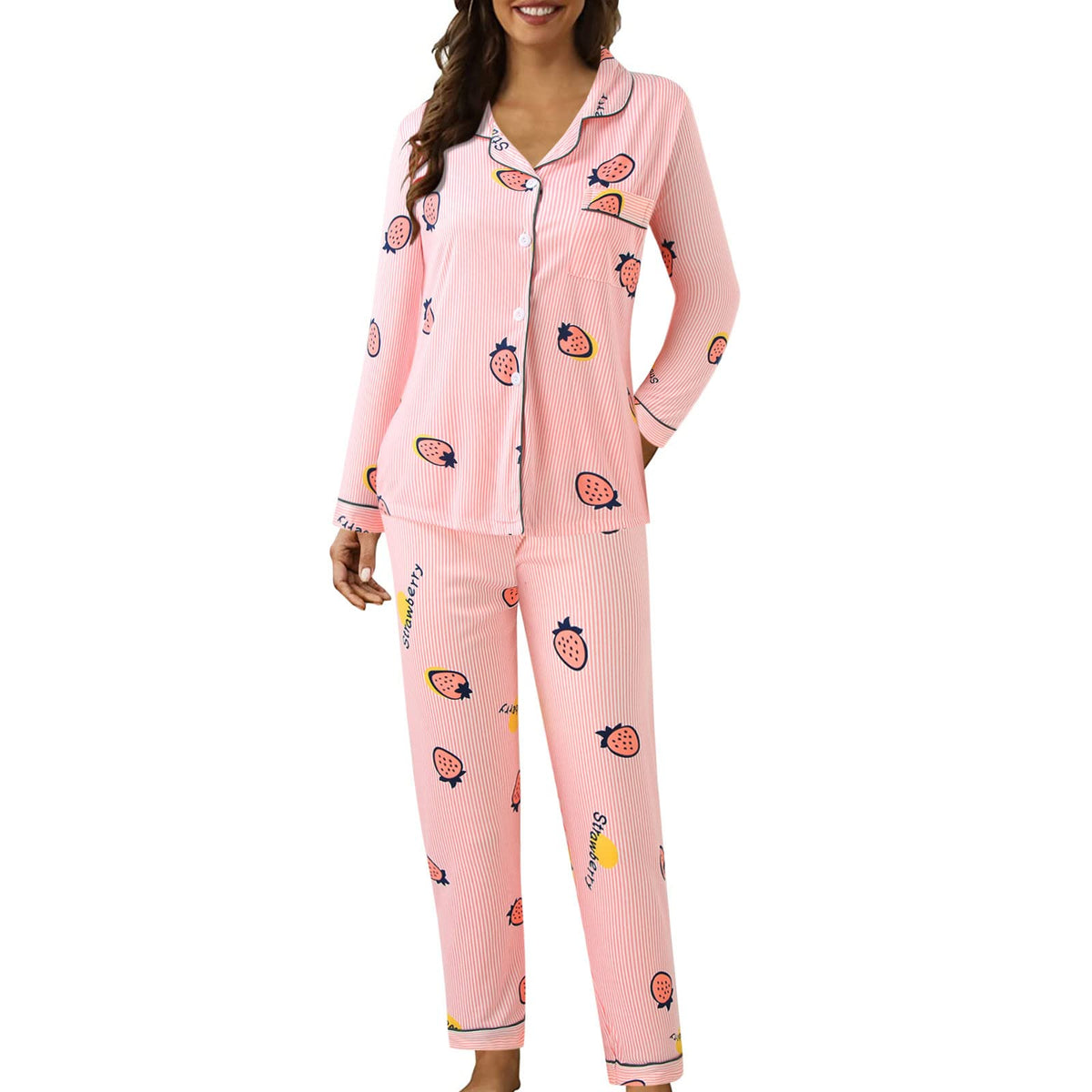 Pyjamas For Womens Women Pyjamas Set Lounge Wear Sets Matching Christmas Pjs Ladies Plus Size Co Ord Sets Autumn Nightwear Wide Leg Trousers Long Sleeve Comfort Nighties Fashion Fall Clothing Outfits