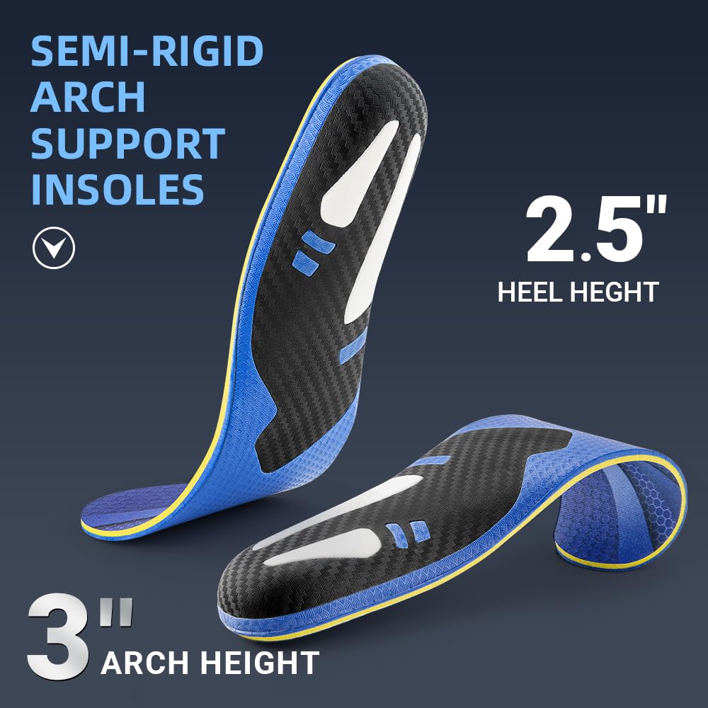 VALsole Orthotic Insole,Arch SupportFor Insole,Plantar FasciitisInsole,for OverPronation,Flat Feet,Metatarsalgia,Heel Pain, Insoles for Men and Women,Blue (UK 13-31cm, Blue-V227) (Pack of 2)