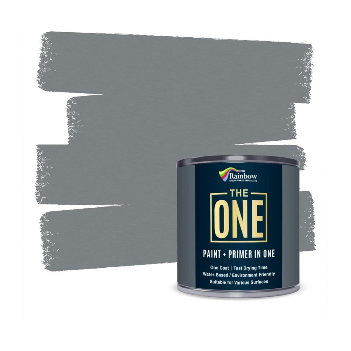 THE ONE All-In-One Paint & Primer - Black Matt, 250 ml | Multi-Surface 1 Coat Formula | Easy Indoor & Outdoor Decorating for Home & Garden Walls, Floors & Furniture | Durable, Water-Based & Low VOC
