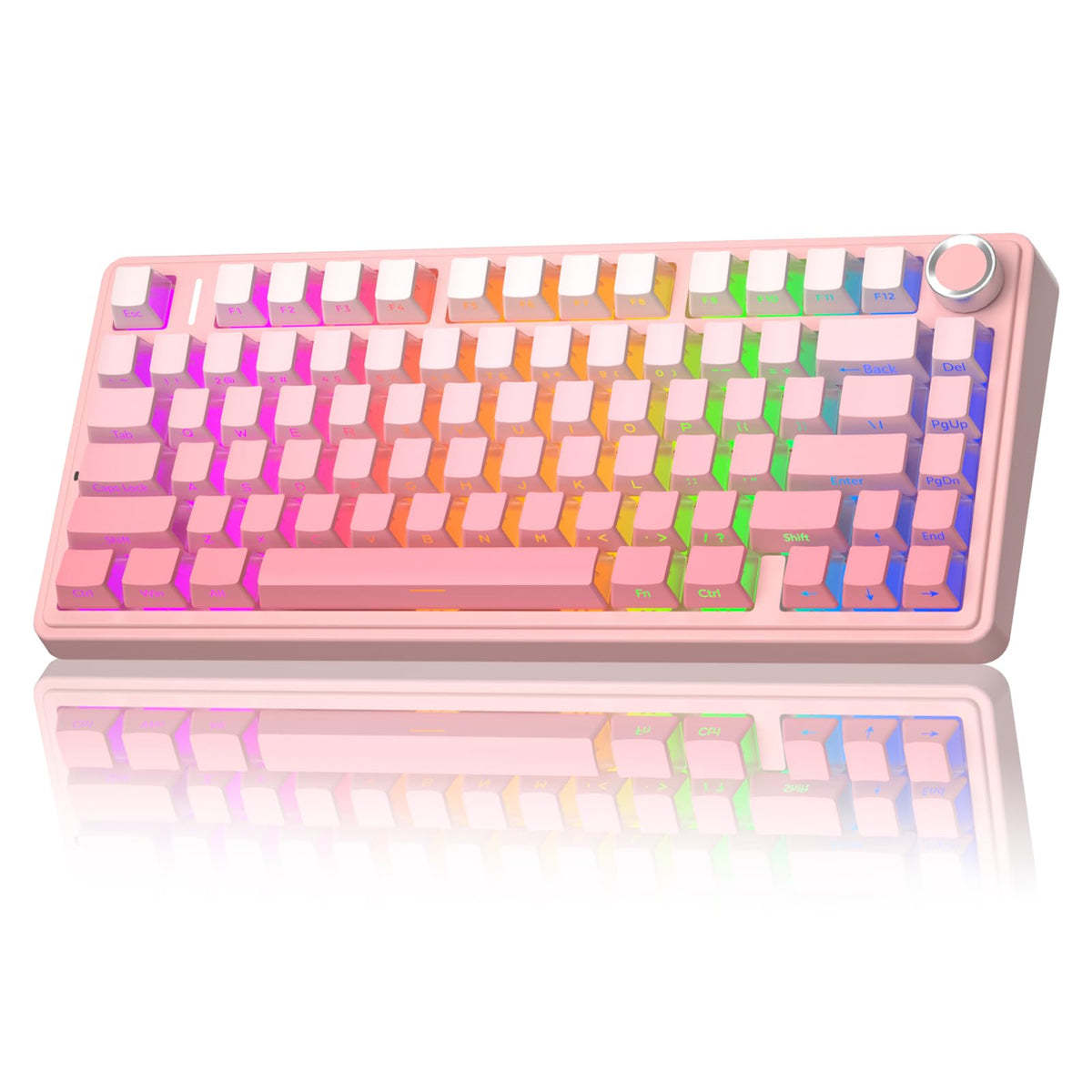 AULA F75 75% Wireless Mechanical Keyboard,2.4Ghz/Type-C/BT5.0 Gaming Keyboards,Advanced Structure,RGB Backlight,Hot Swappable Custom Keyboard for PC/Mac (Cool Black)