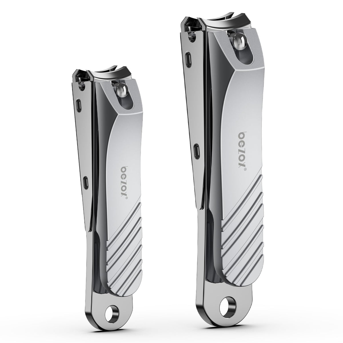 BEZOX Well-Made Nail Clipper Set 2 Pcs, Wide Jaw Opening Nail Clipper for Fingernail and Toenail, Premium Stainless Steel Sharp Sturdy Finger Nail Clipper