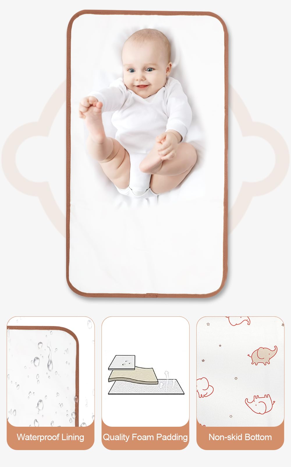 Lekebaby Foldable Travel Changing Mat Portable Baby Change Mat, Grey