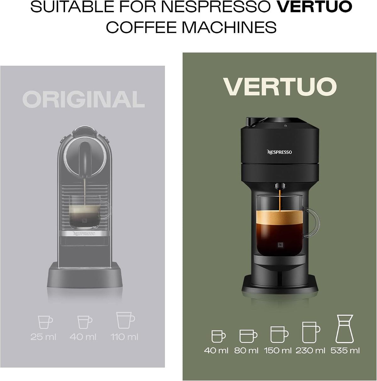 Nespresso Vertuo Coffee Pods, Pack of 30, 10 x Melozio, 10 x Stormio, 10 x Odacio capsules for Nespresso Machines. Make Espressos, Cappuccino and Lattes at home. Recyclable Pods.