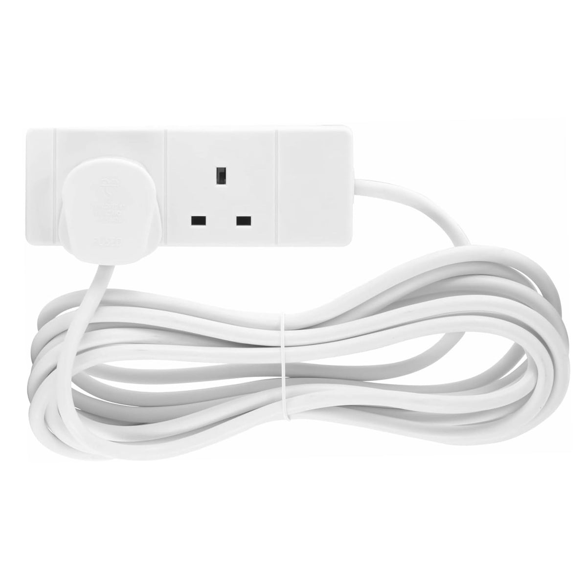 STATUS 6 Socket Extension Lead, 2m Multi-Plug Power Strip for Home, Office or Gaming Set-ups, White (S6W2MS12)