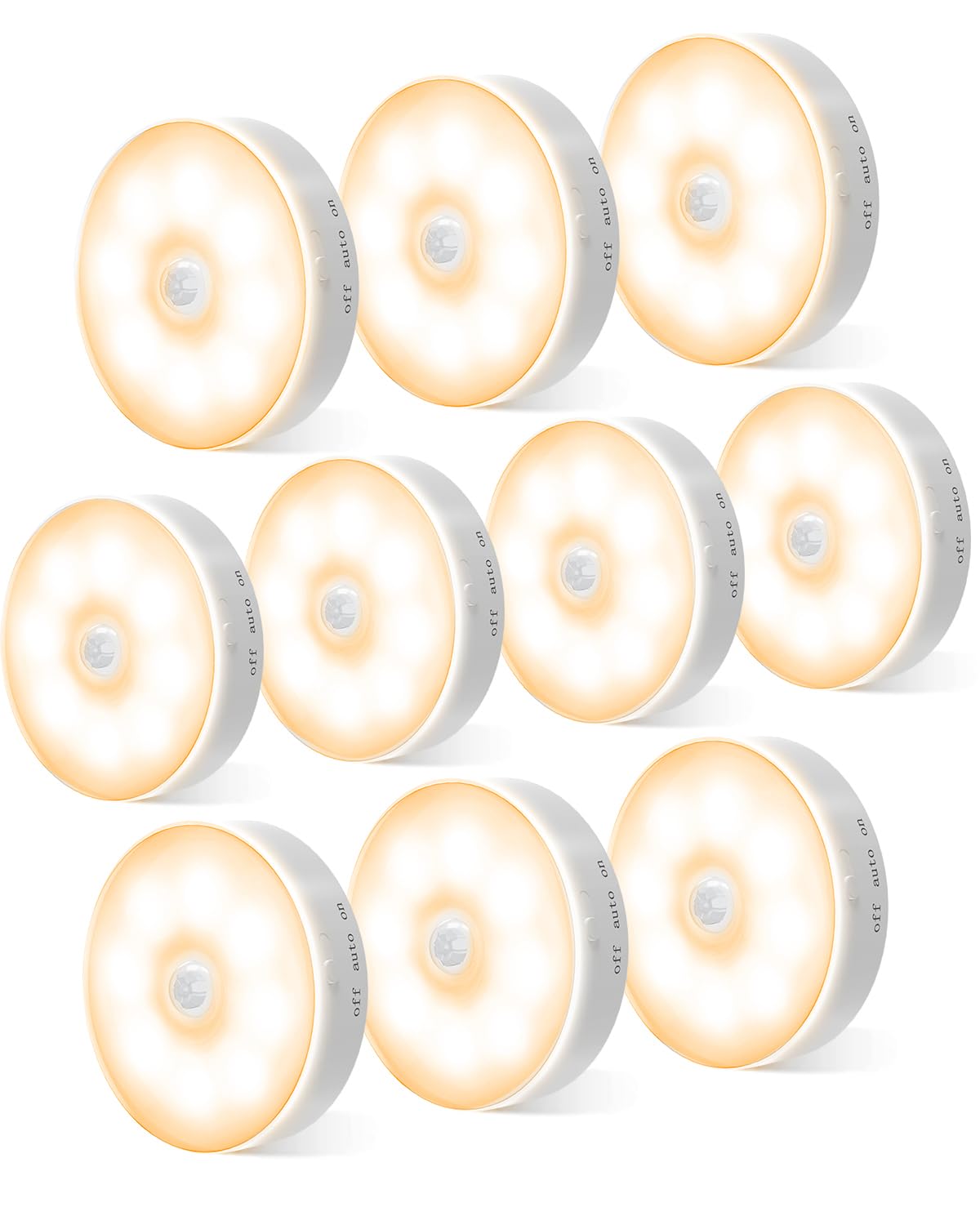 Motion Sensor Lights Indoor, 6 Pack Cupboard Lights, Stair Lights Night Lights, 3 Modes USB Charging Wall Lights, Magnetic Sensor Lights Indoors for Kitchen Stair Closet Under Cabinet