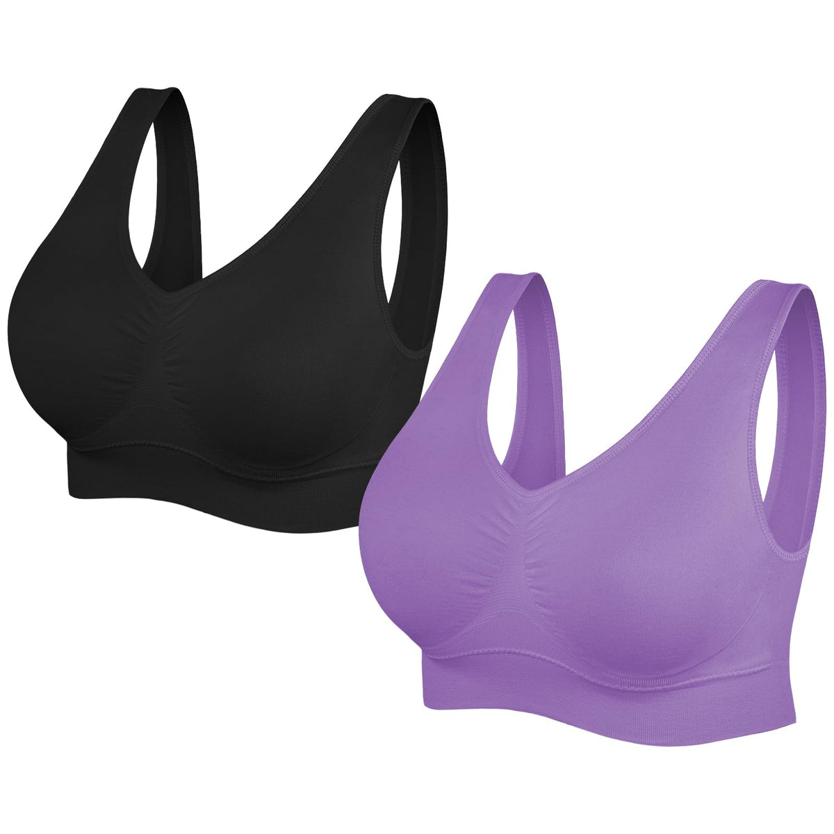 SIMIYA Comfort Sports Bras Women Plus Size Seamless Yoga Bra Removable Pads