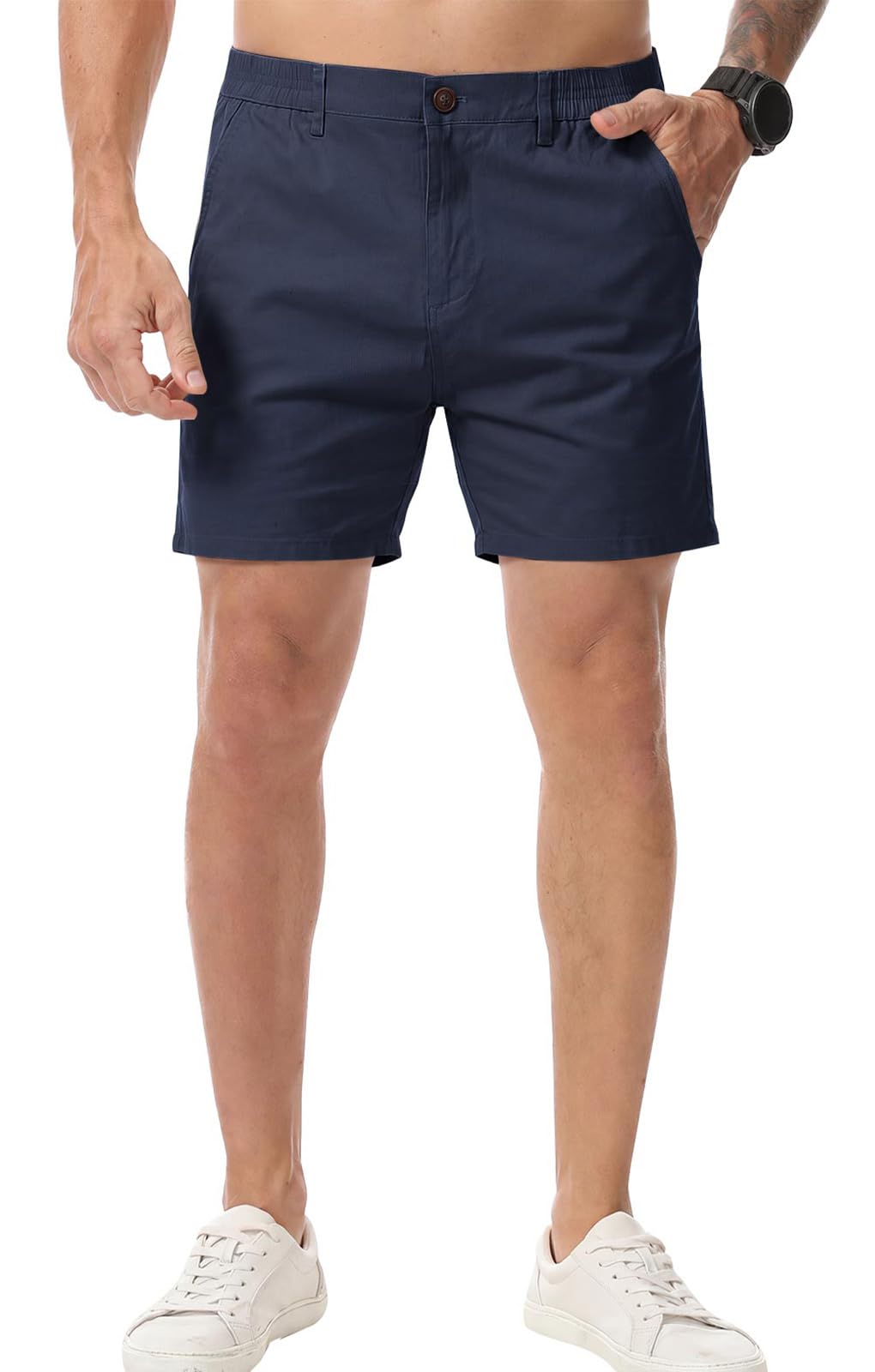 Men’s 7”/ 9” Chino Shorts Casual Elasticated Waist with 4 Pockets