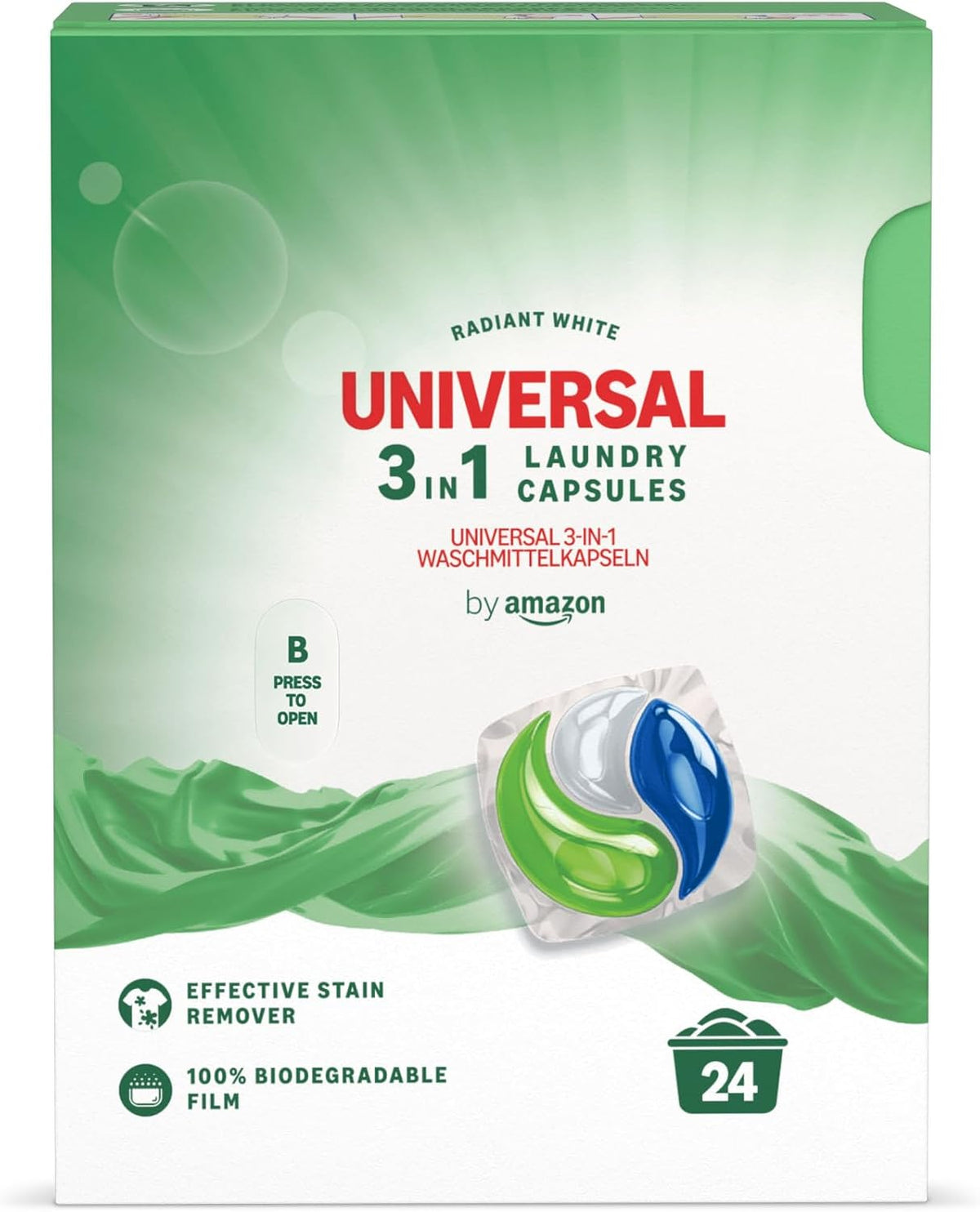 by Amazon Universal Laundry Capsules 3-in-1, 24 Washes