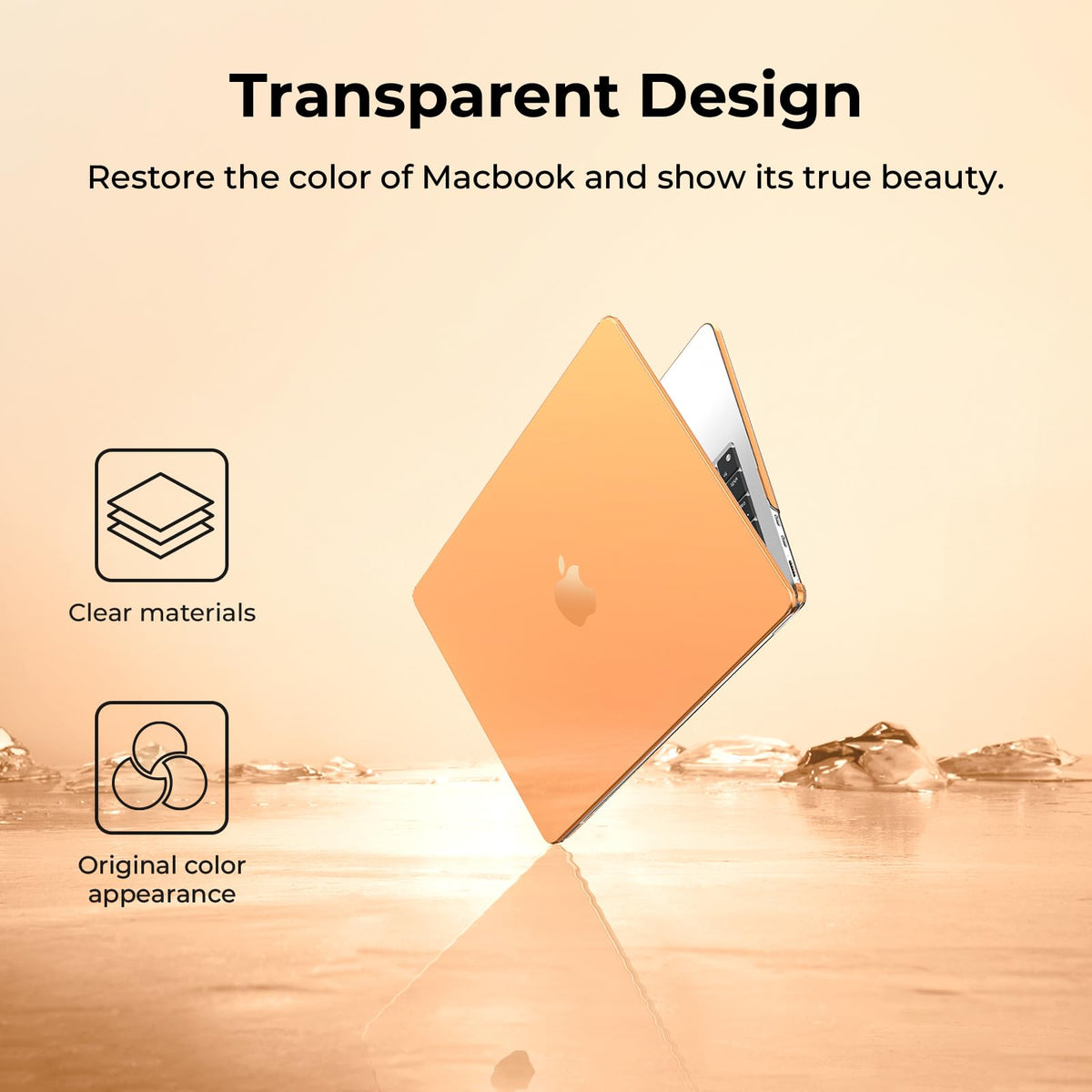 EooCoo for MacBook Neo Case 13 inch 2026 A3404 A18-Pro Crystal Clear