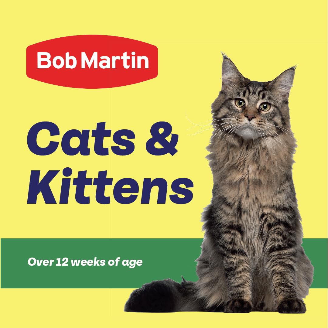 Bob Martin Clear Spot On Flea and Tick Repellent for Cats and Kittens - Pesticide-Free Protection (6 Pipettes)