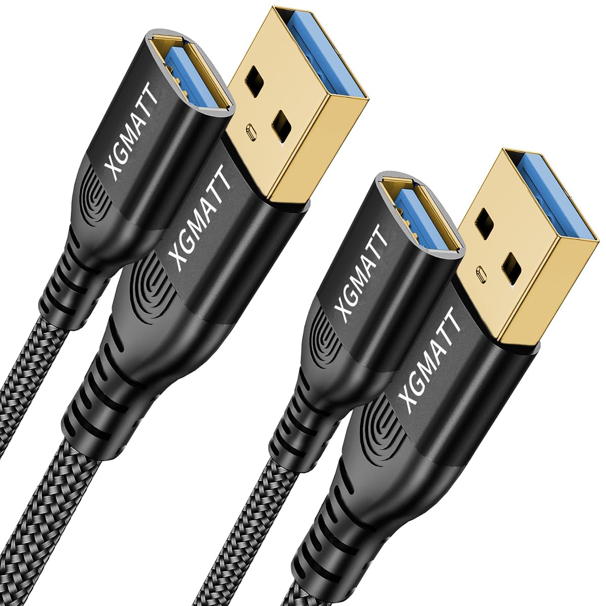 USB Extension Cable 2M 2Pack USB 3.0 Extender Male to Female Blue