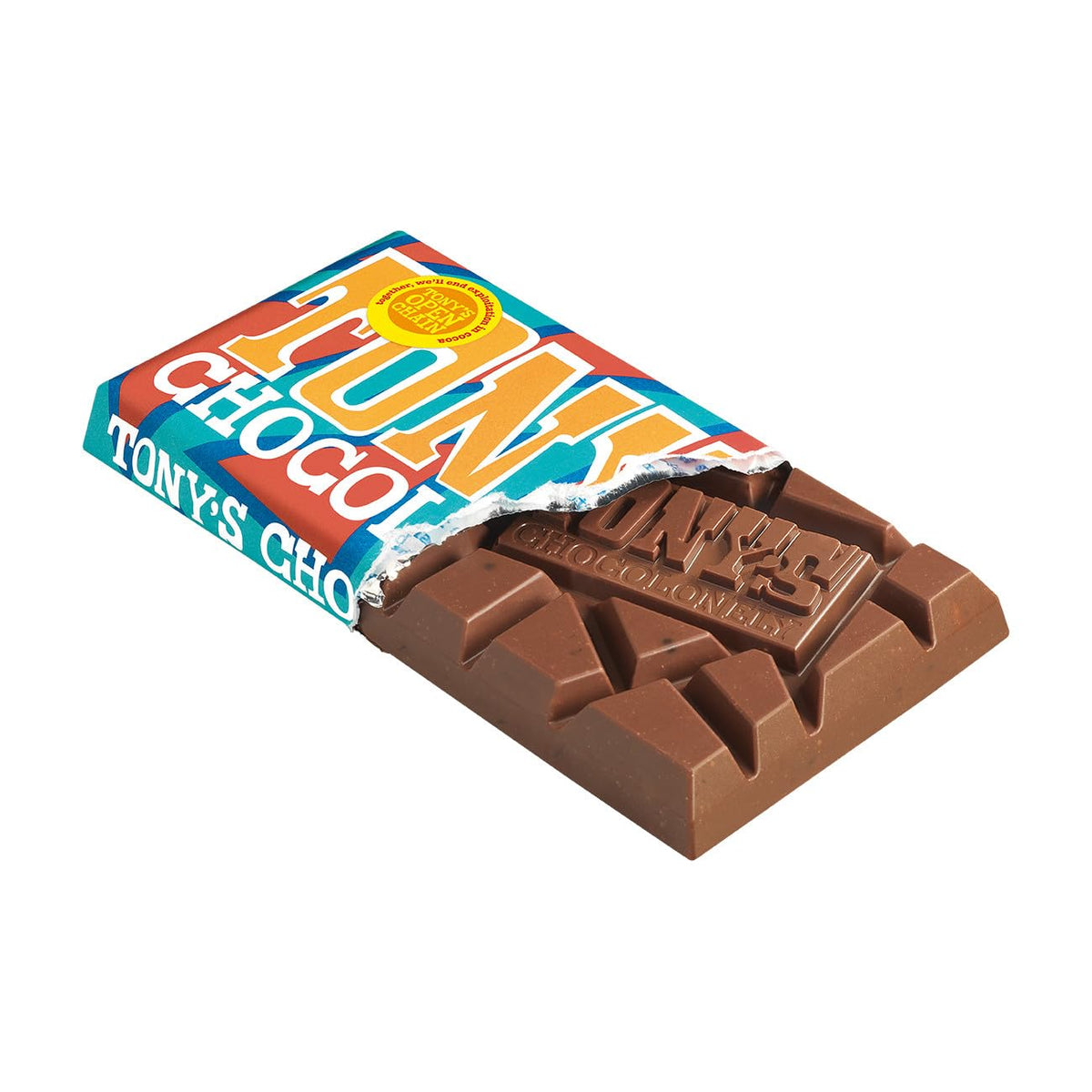 Tony's Chocolonely Milk Chocolate Bar - 180g Belgian Fairtrade Chocolate, Gift, 32% Cocoa, Vegetarian