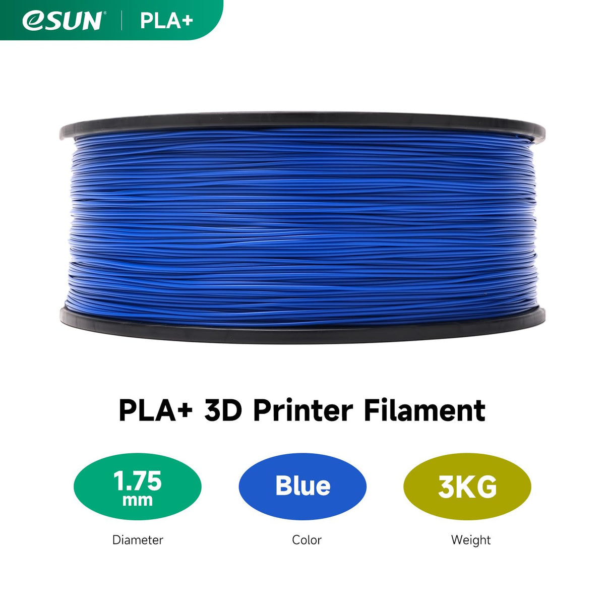 eSUN PLA+ 3D Printing Filament 1KG(2.2lbs), Enhanced Toughness, Cold White