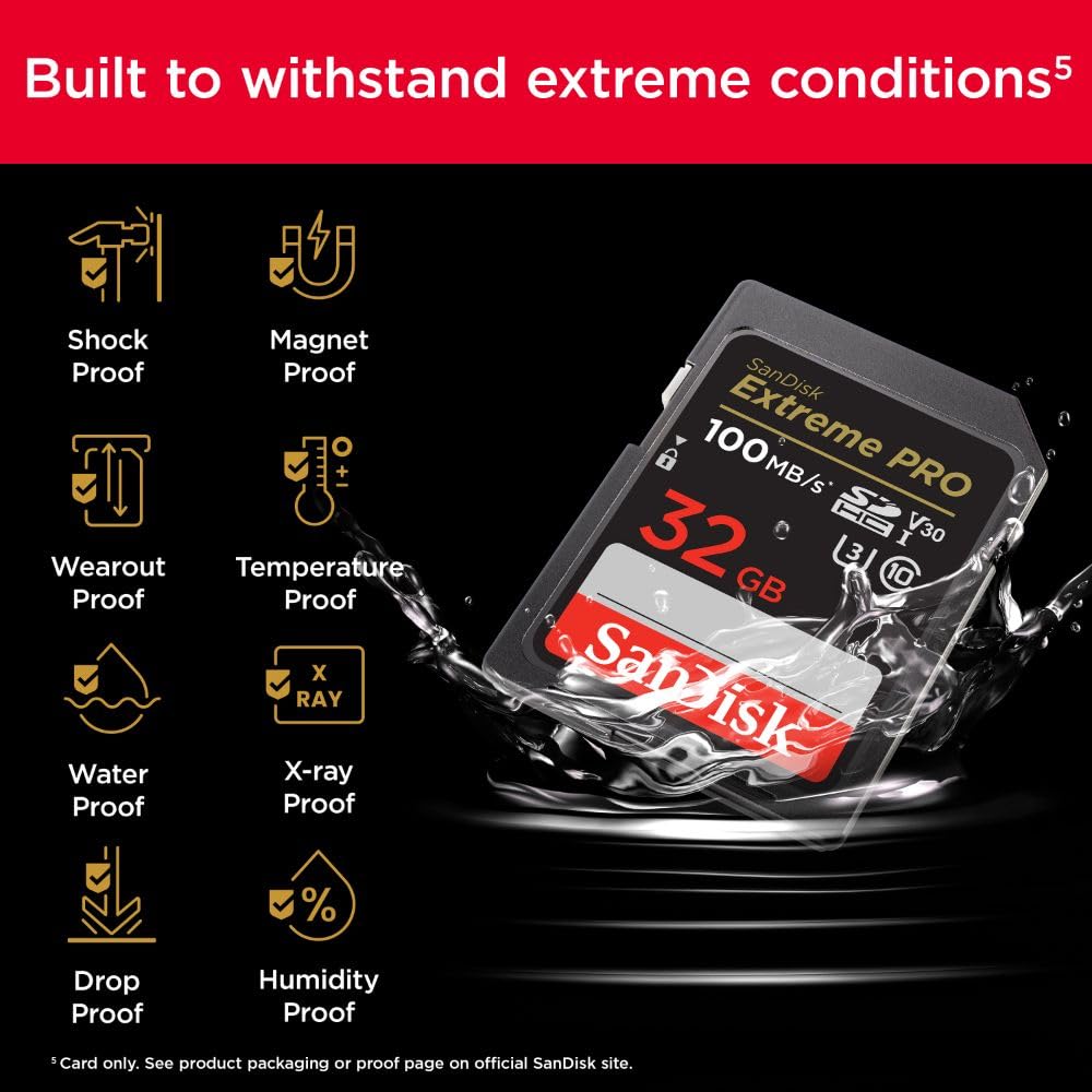 SanDisk 128GB Extreme PRO SDXC card, SD Card, V30 Memory Card, 4K UHD, up to 200 MB/s, SanDisk QuickFlow Technology, RescuePro Deluxe Data Recovery Software, UHS-I, Class 10, U3, V30