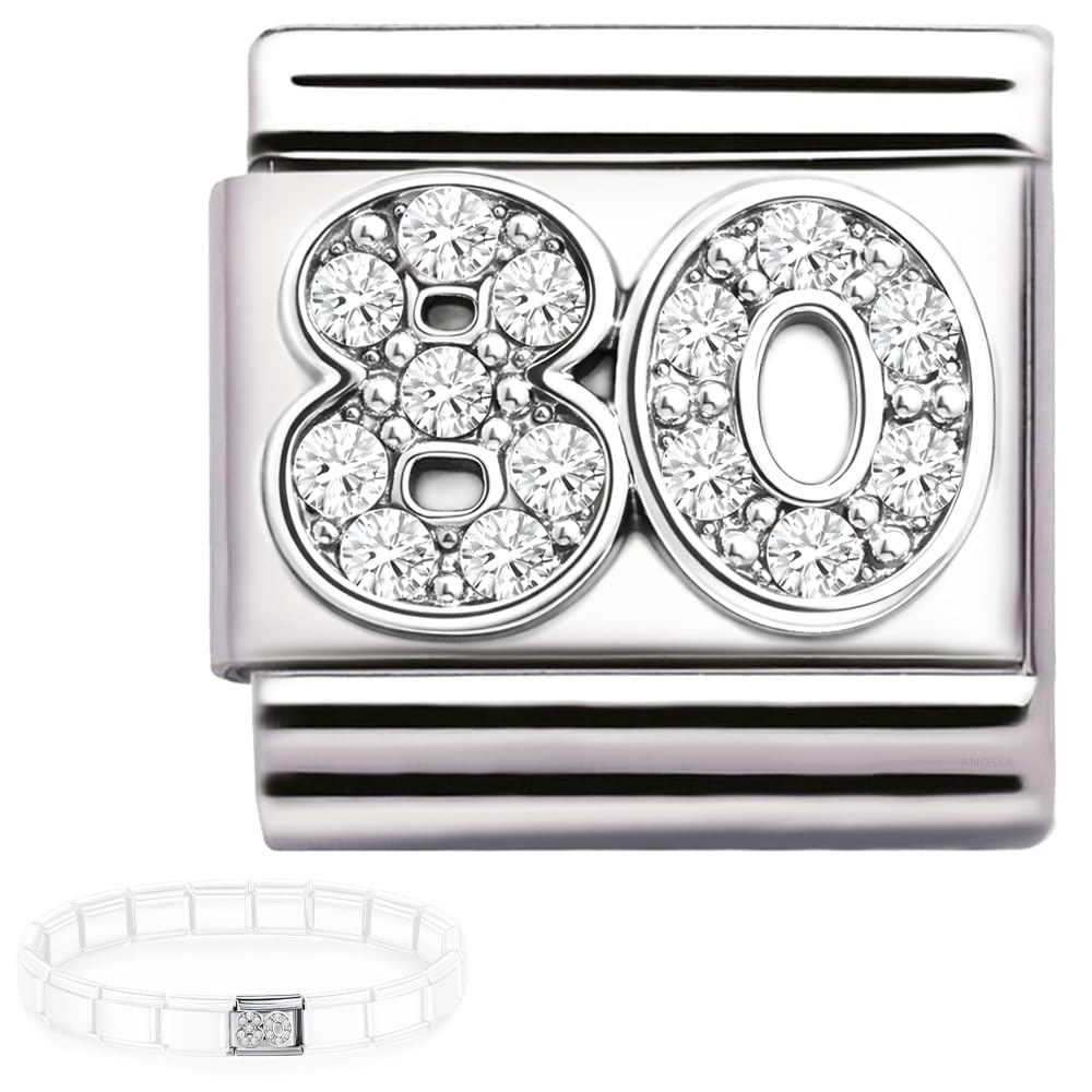 Italian Charm Link Number Birthday Milestones fit 9mm bracelet
