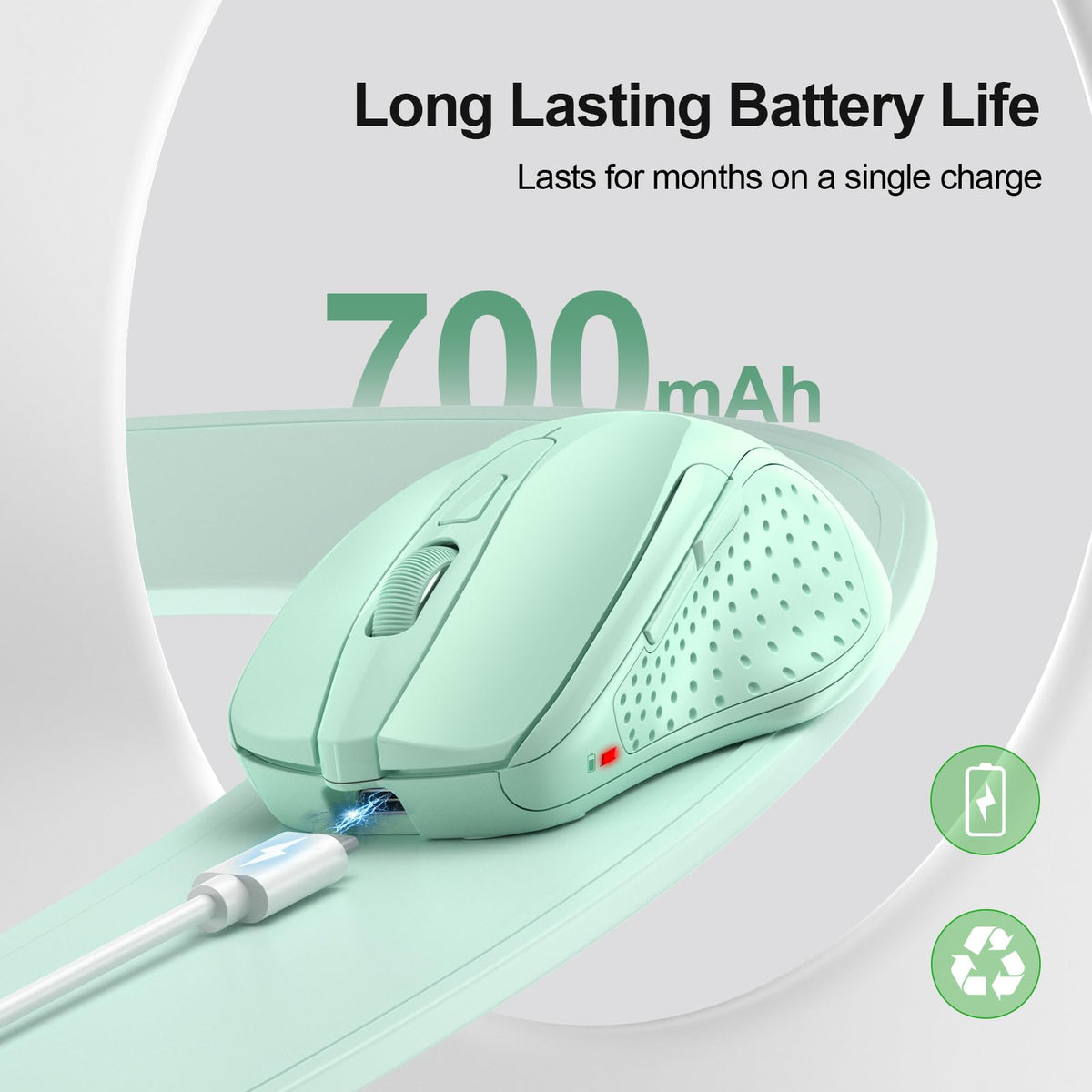 TECKNET Bluetooth Mouse, Rechargeable Bluetooth Wireless Mouse
