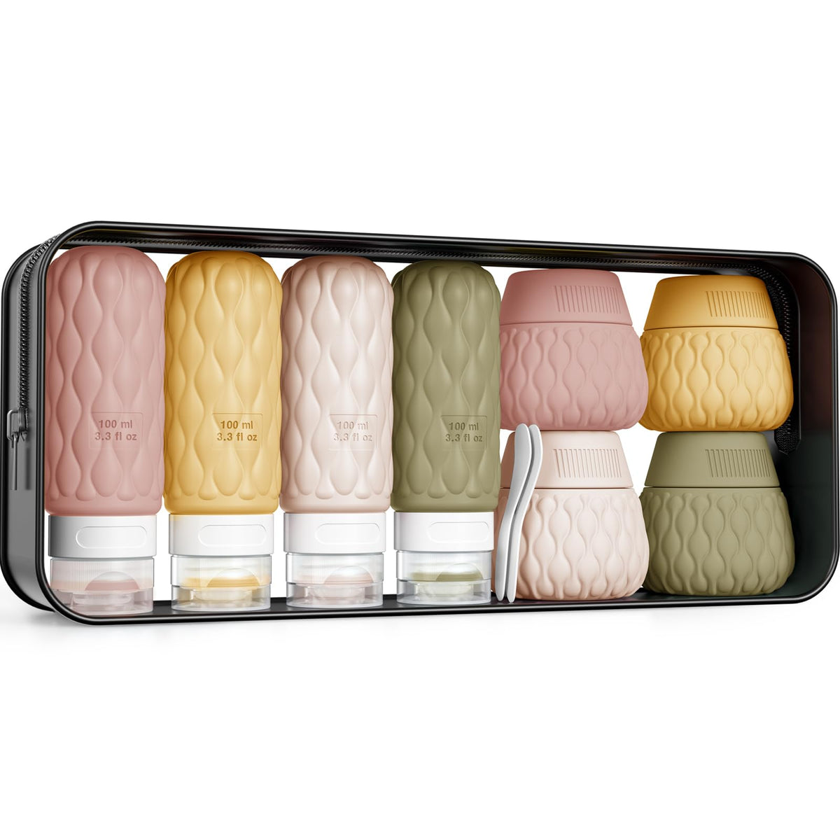 100ml Silicone Travel Bottles for Toiletries for Shampoo and Conditioner