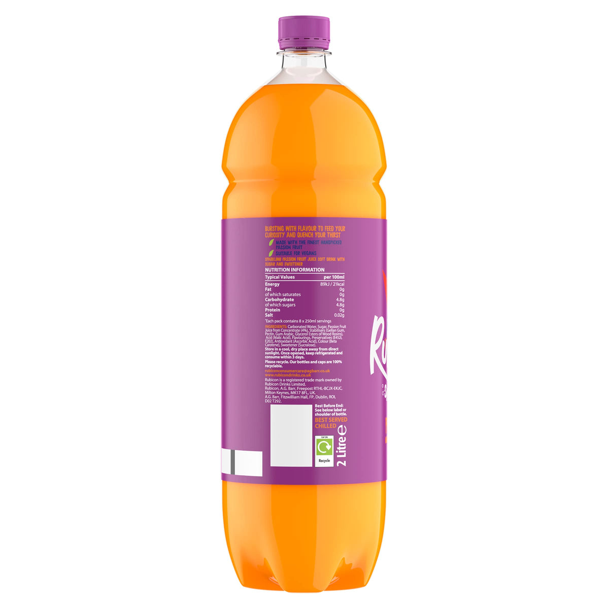 Rubicon Mango Sparkling Fruit Soft Drink, 6 Pack, 330ml Cans