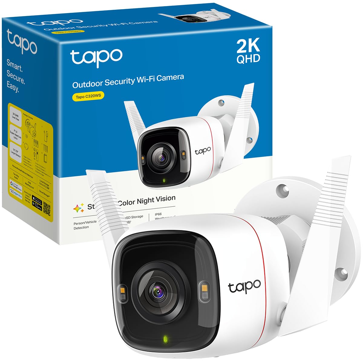 Tapo C216 2K 3MP Pan/Tilt Indoor Outdoor Security Camera Spotlights Camera