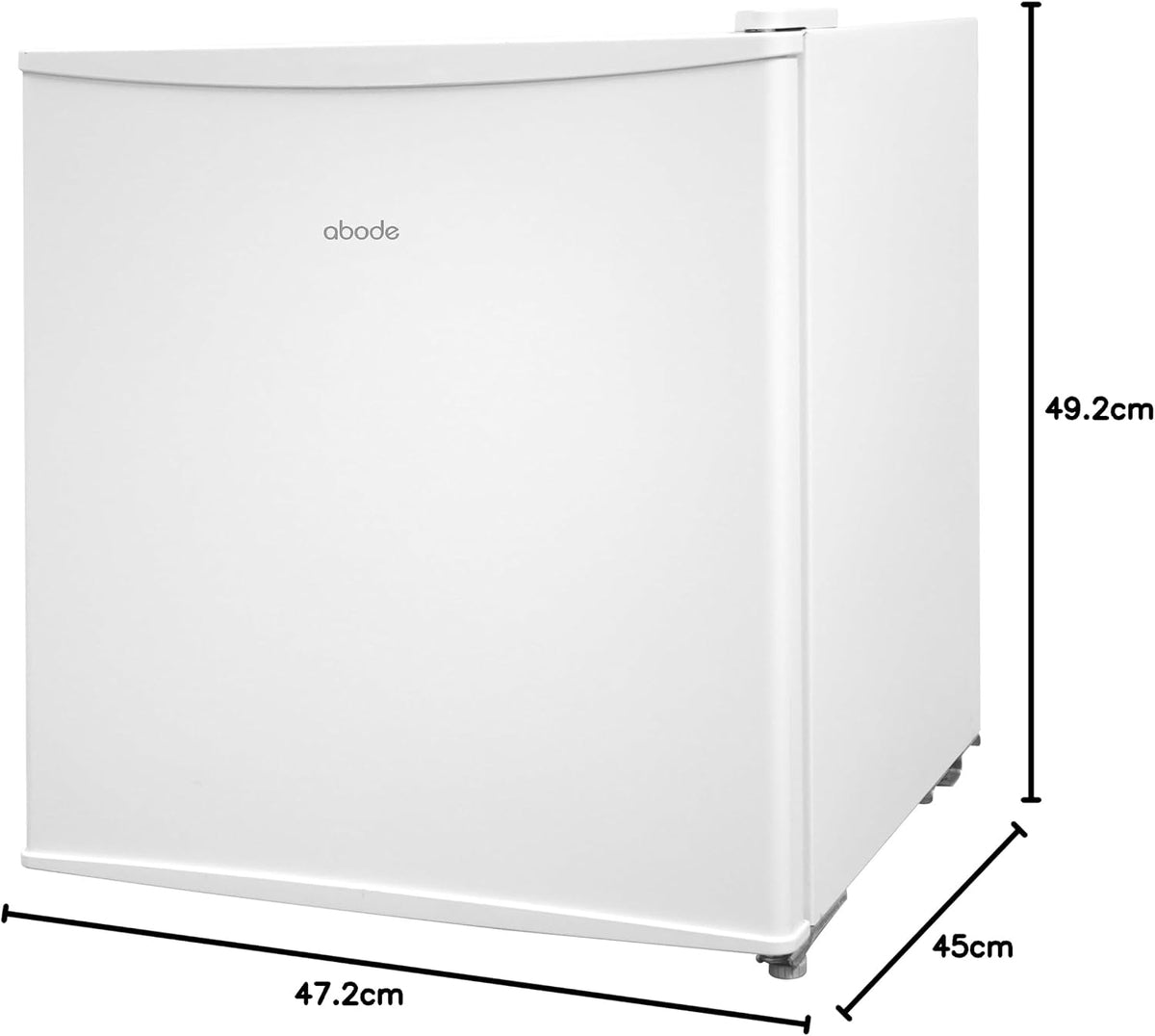 Abode Table Top Mini Fridge White Freestanding 43 Litre Capacity with Reversible Door & Ice Box, Adjustable Feet & 1 Wire Shelf ATTF0E1W (White)