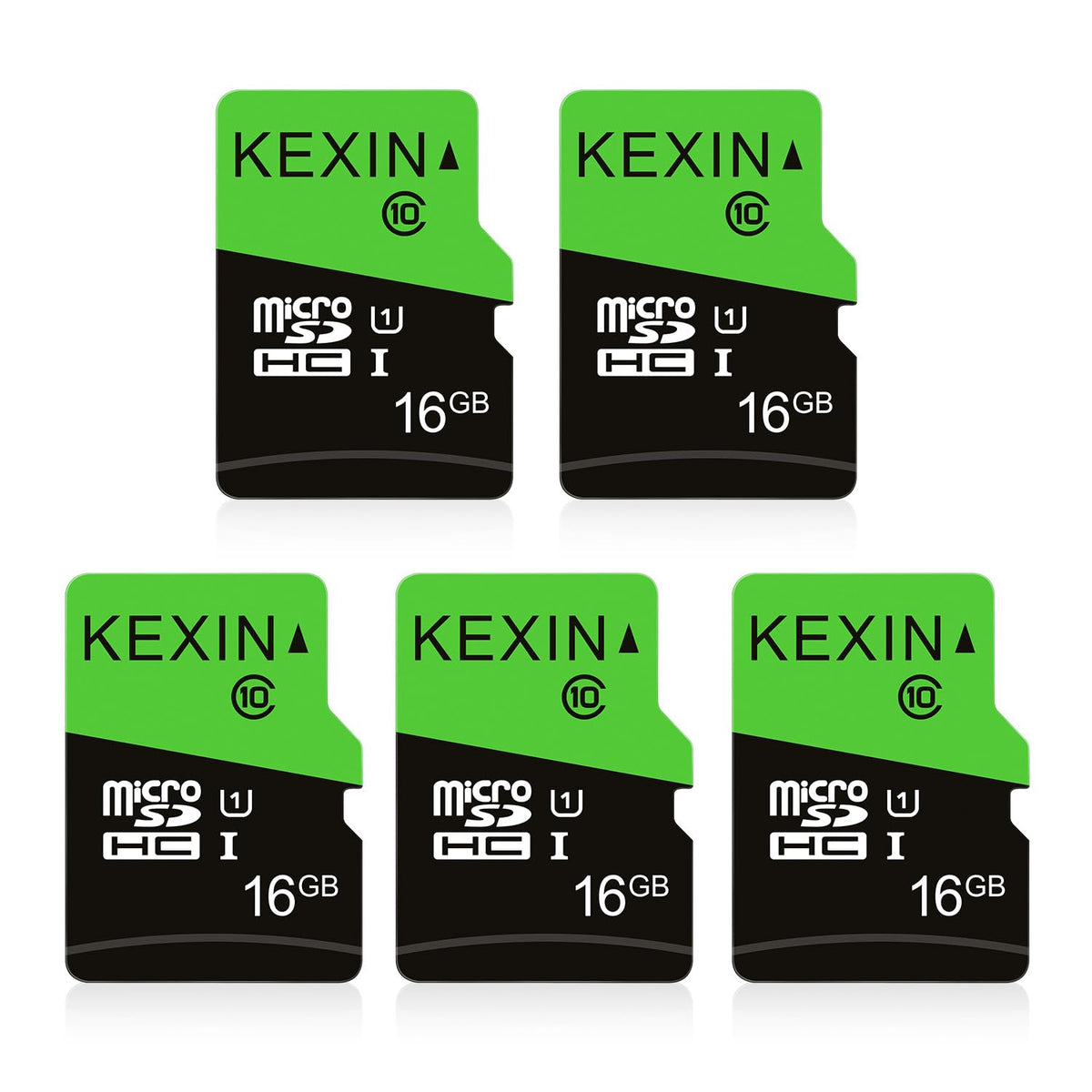 KEXIN Micro SD Card 32GB, MicroSDHC Memory Card UHS-I Up to 80MB/s Read, Class 10 C10 U1 TF Card for Camera, Smartphone, Security System, Drone, Tablet (Black Green)