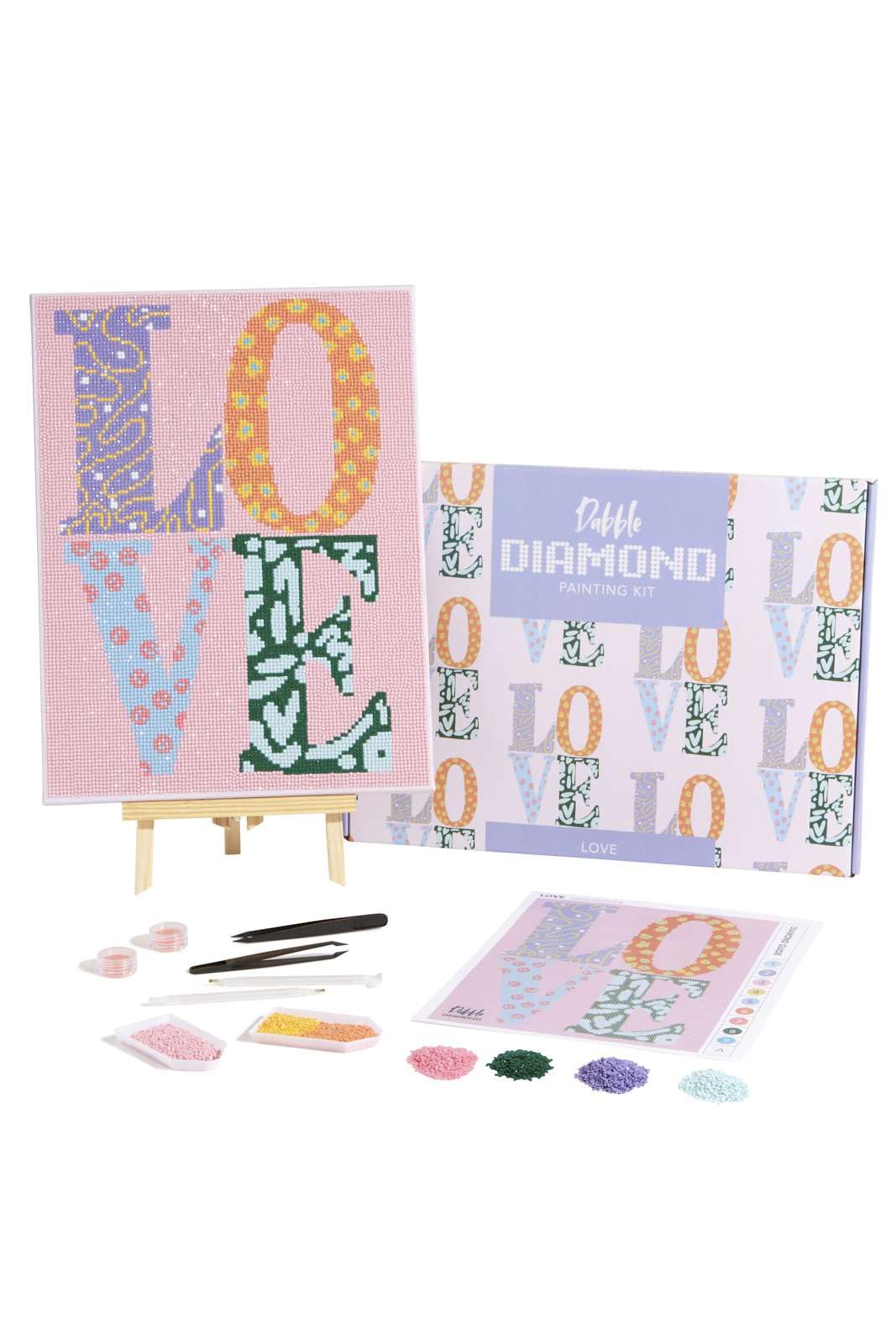 Dabble Diamond Painting Kits – Set of 3 Full Diamond Painting Kits for Adults with Canvas Frame, Crystal Diamond Art