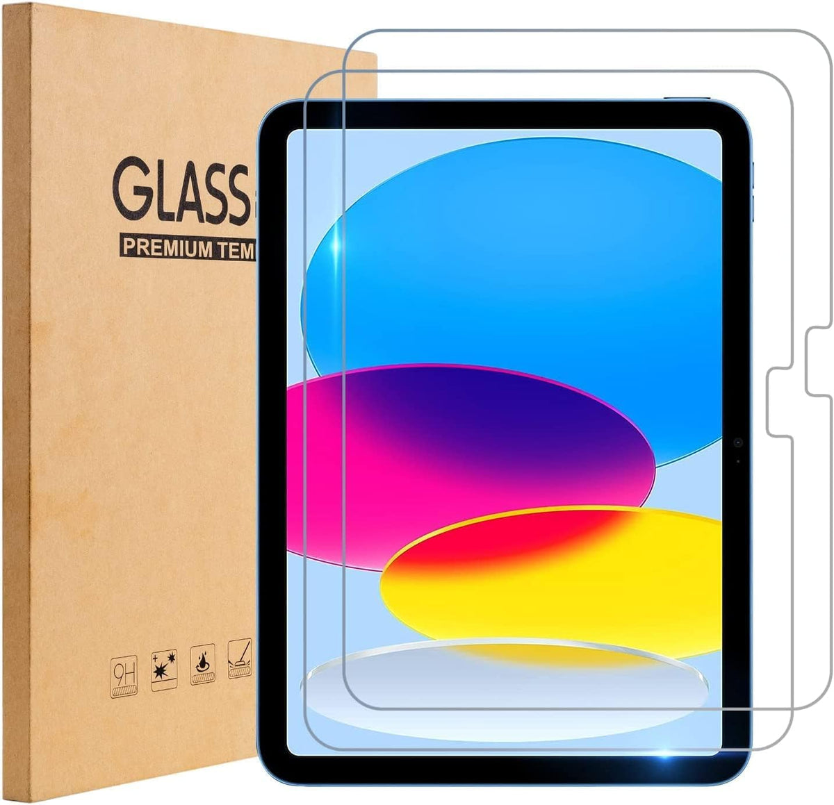 Tempered Glass Screen Protector for iPad 10.2 Inch 9th/8th/7th Generation, 1 Pack, 9H Hardness, HD Clear, Anti-Scratch (1, iPad 9th/8th/7th Gen 10.2-inch)