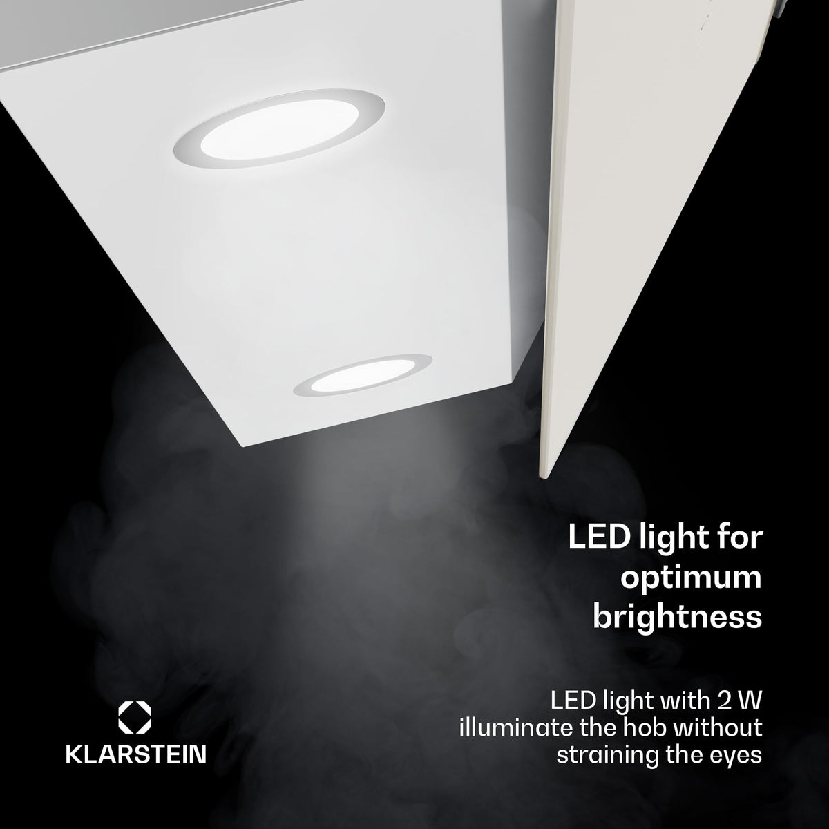 Klarstein Alina 90 Angled Cooker Hood - 615m³/h Air Flow, Touch Panel, LED Backlighting, Quiet 63dB, Energy Class A, 90cm Extractor Hood, Black