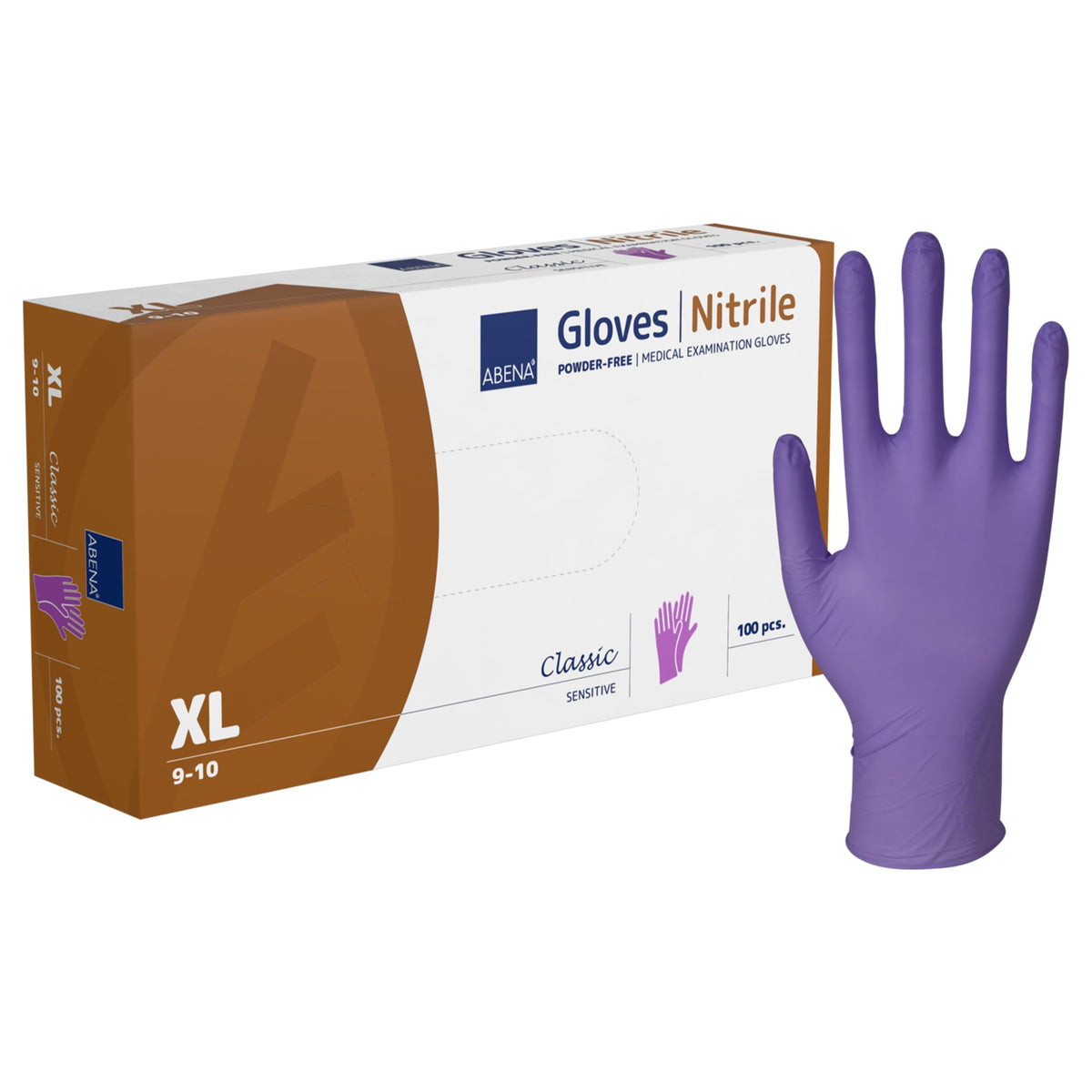 ABENA Pink Disposable Nitrile Gloves, Large, Pack of 100, Powder Free, Latex Free, Examination Gloves for Cleaning, Food Prep, Beauty, Medical & Hygiene, Strong Single Use Protective Gloves
