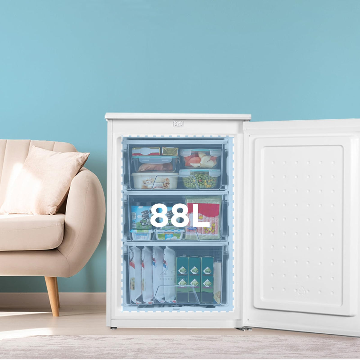 COMFEE' 60L Under Counter Freezer, 4-Star Freezing, RCU60WH2(E)
